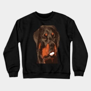 Cartoon Style Nerdy Rottie Sticking Tongue Out Crewneck Sweatshirt